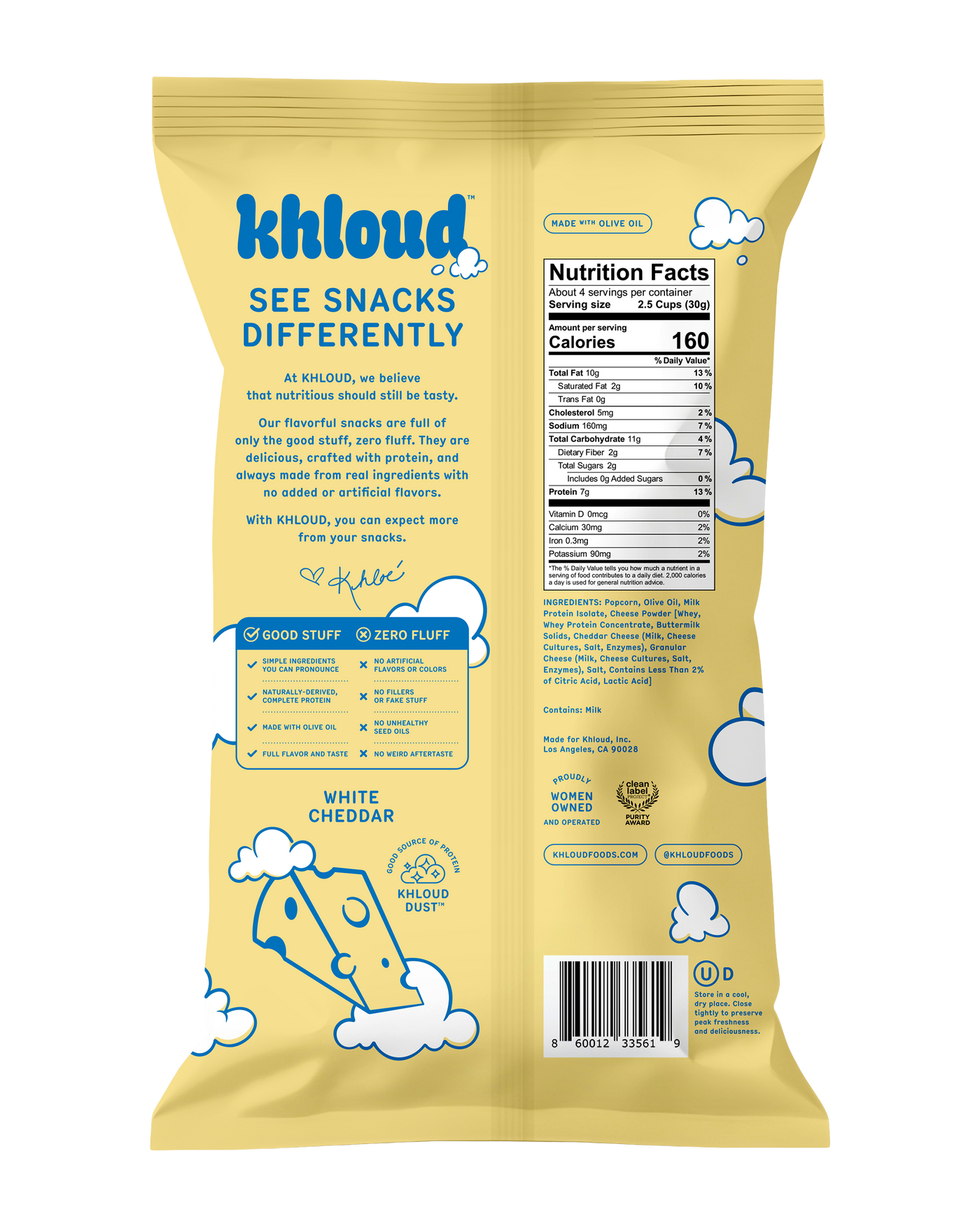 KHLOUD WHITE CHEDDAR PROTEIN POPCORN