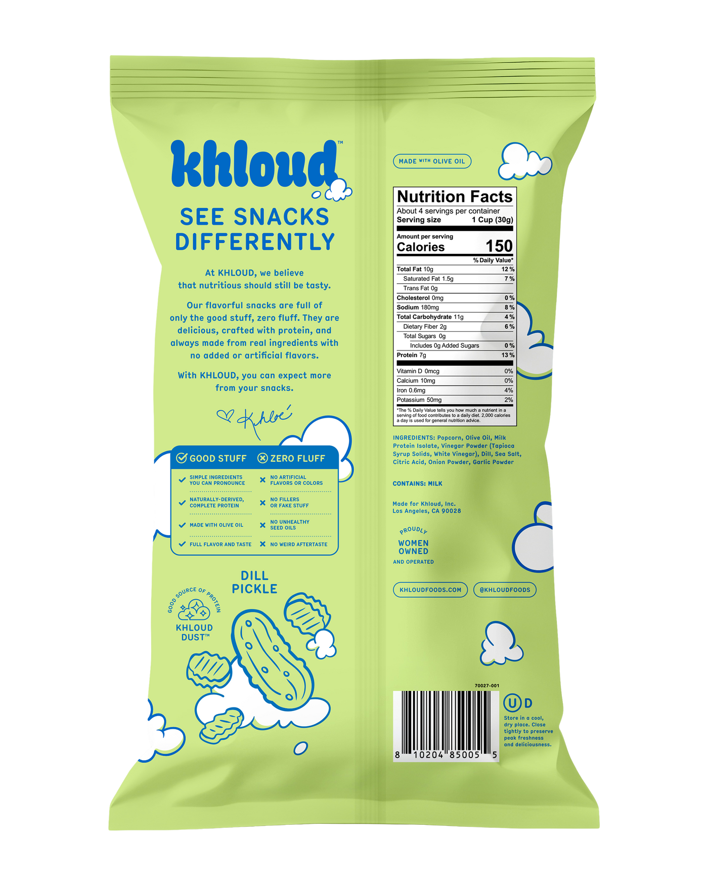 KHLOUD DILL PICKLE PROTEIN POPCORN