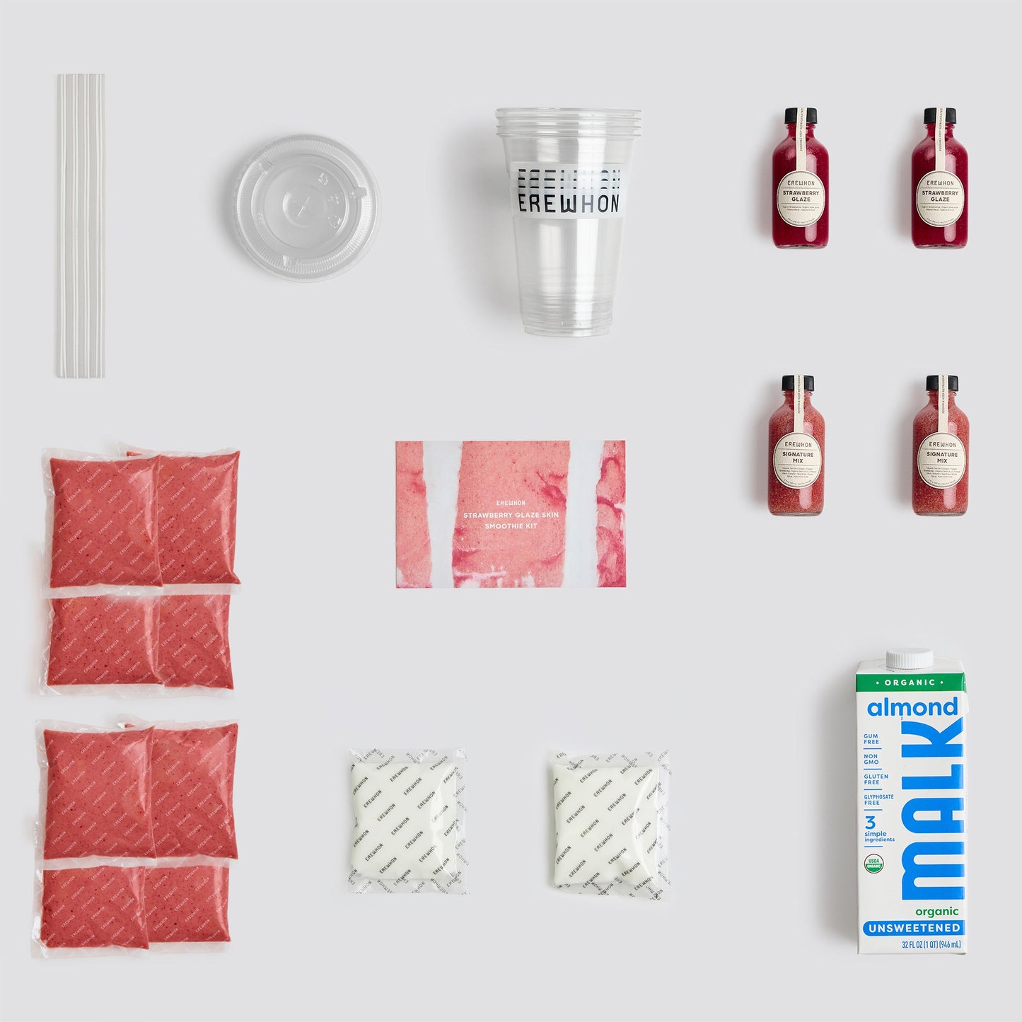 Erewhon Strawberry Glaze Skin Smoothie Kit | Makes 4 Smoothies (Product price includes express & cold storage shipping fee)