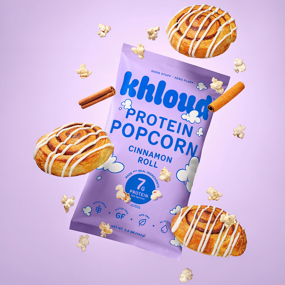 KHLOUD CINNAMON ROLL PROTEIN POPCORN