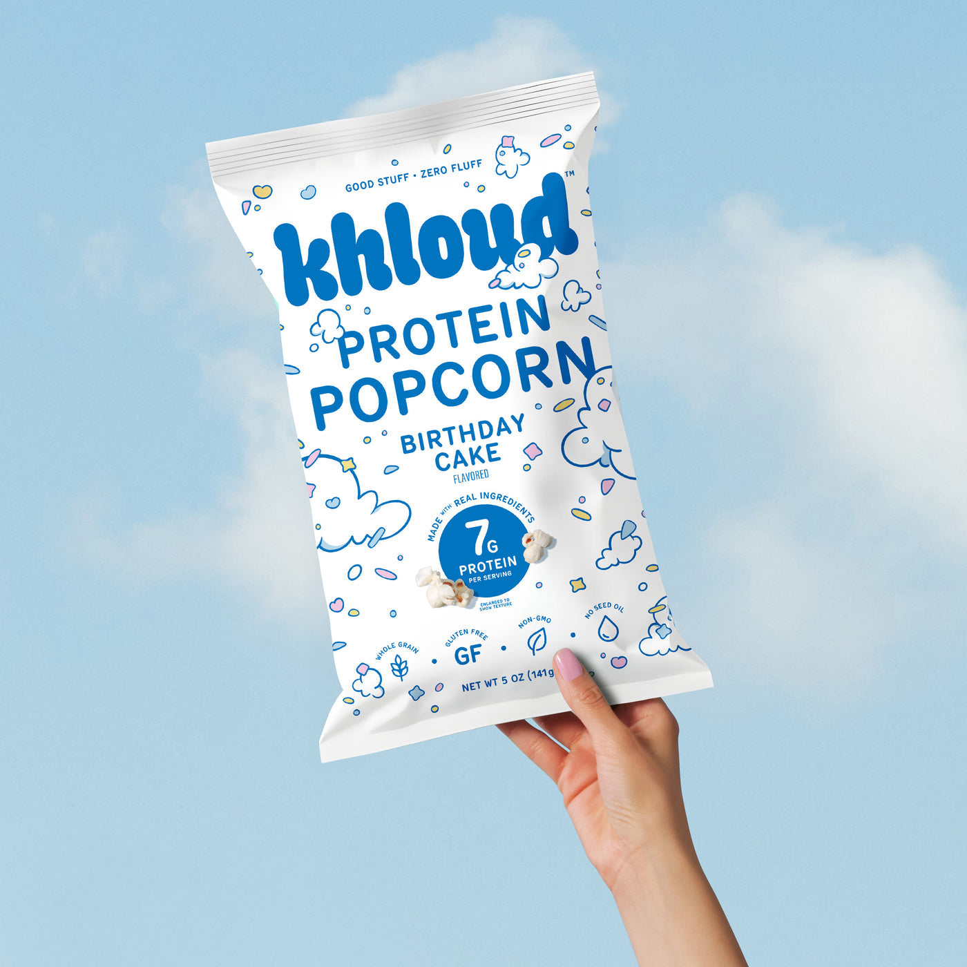 KHLOUD BIRTHDAY CAKE PROTEIN POPCORN
