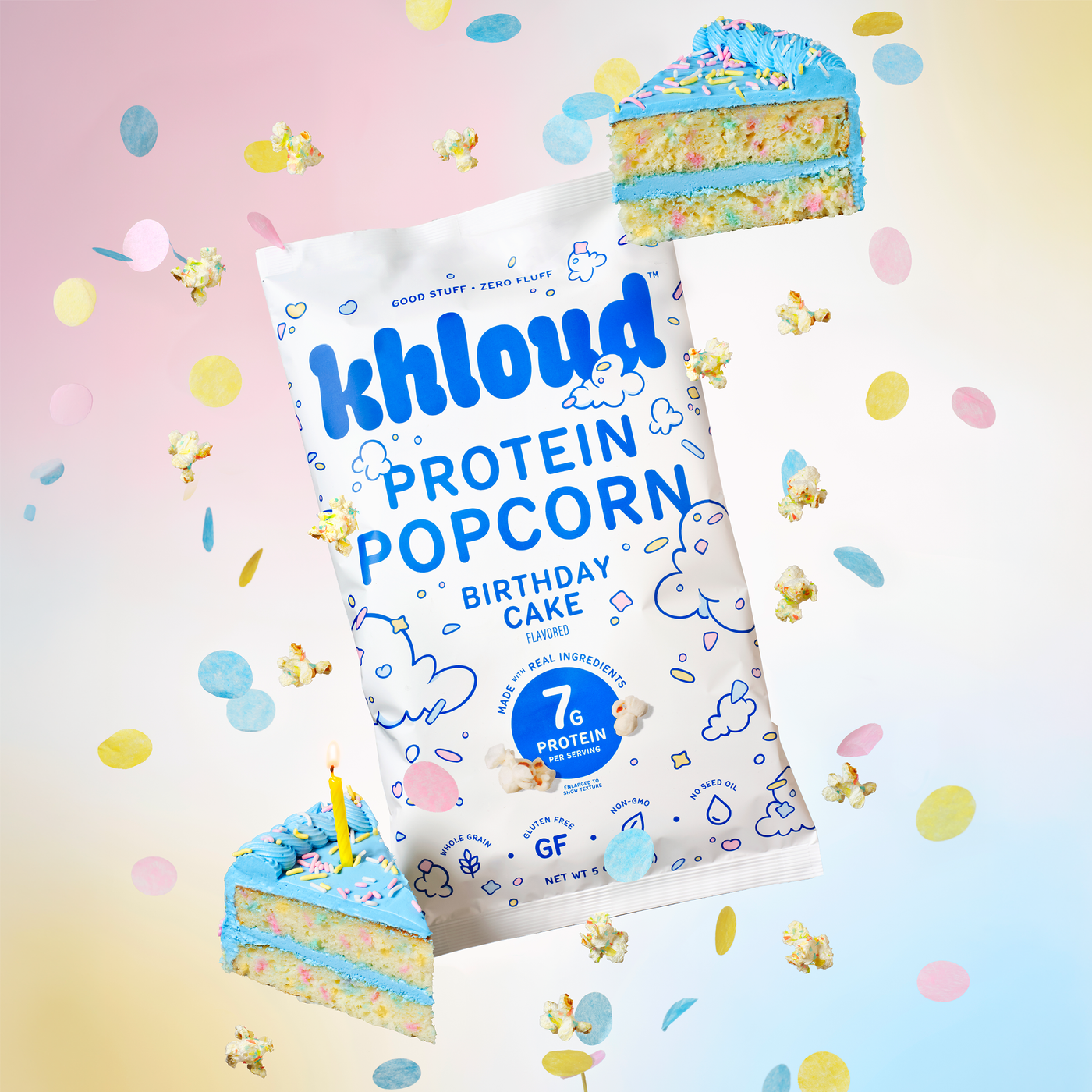 KHLOUD BIRTHDAY CAKE PROTEIN POPCORN