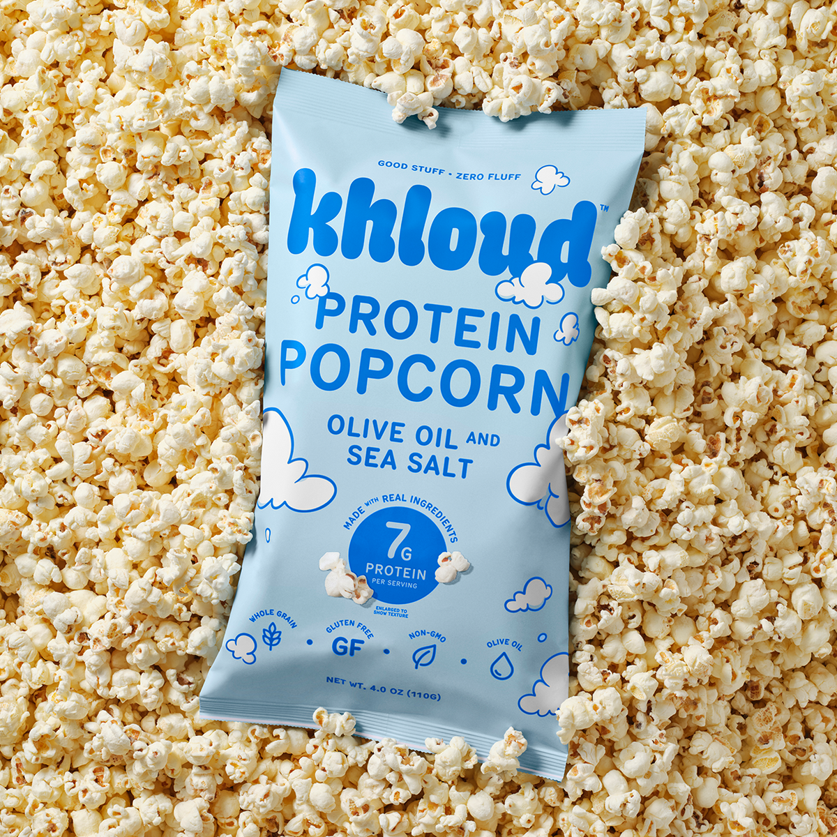 KHLOUD OLIVE OIL AND SEA SALT PROTEIN POPCORN