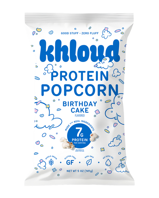KHLOUD BIRTHDAY CAKE PROTEIN POPCORN